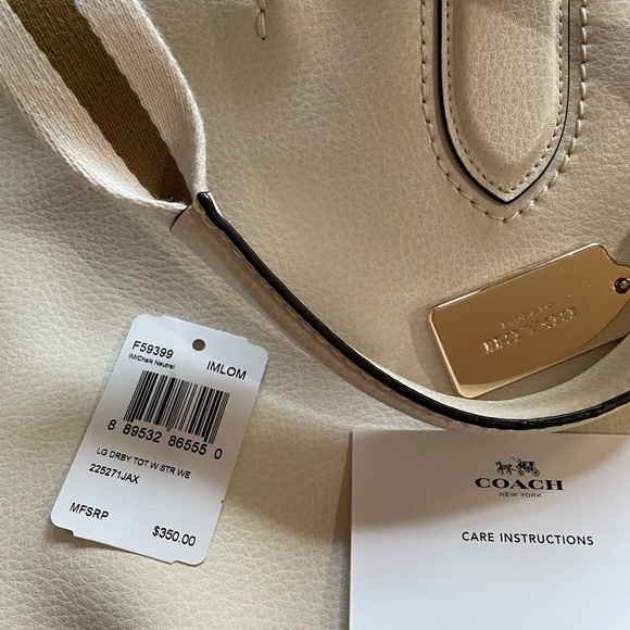 Coach Derby Cream Leather Tote with Tan Handles - Picture 6 of 6